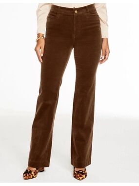 Talbots Dark Brown Corduroy Flare Leg Cotton Pants 70’s Hippie Bohemian Size 10